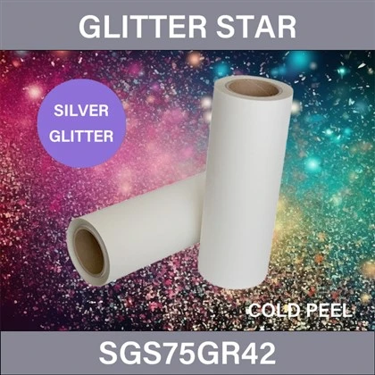ม้วนฟิล์ม PET DTF สีเงินแวววาว